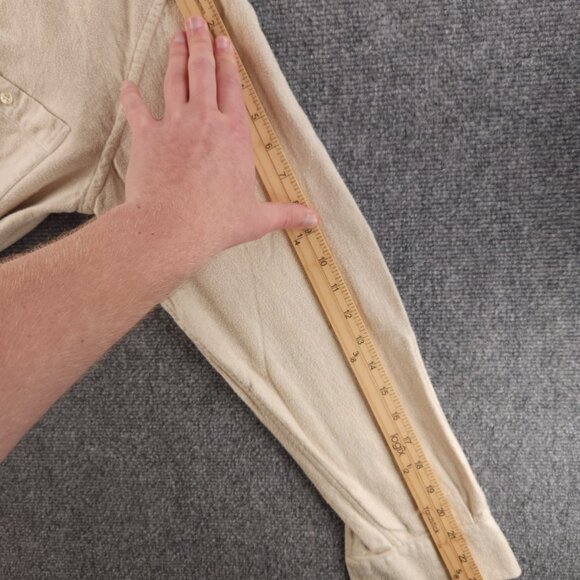 Paul & Shark Flannel Italy Cotton Herringbone Button-Down 16 Heavyweight Beige - Picture 15 of 16